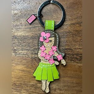 COACH Hawaiian Hula Girl Leather Bag Charm